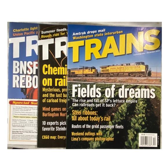Vtg Lot 3 Trains Oct Nov Dec 2004 Magazine Collect Track Railroad Amtrak Steel - Picture 1 of 8